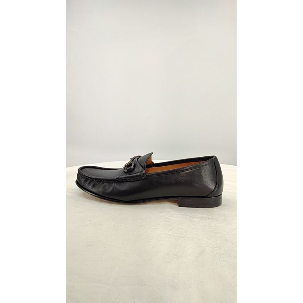Quince Black Leather Loafers with Bit Detail